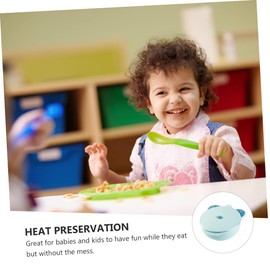 Hohopeti Caja Tazón De Succión Cuenco Para Servir Comida Tazón De Alimentación Para Niños Vajilla De Bebe Alimentación Complementaria Bebé Acero Inoxidable Plato De Cena