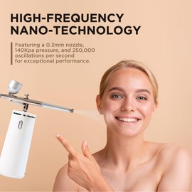 Facial Oxygen Spray Machine - Rechargeable Handheld High Pressure Facial Micro-Nano Mist Injector Sprayer - Portable Cordless Spray Gun Compressor Nano Facial Steamer