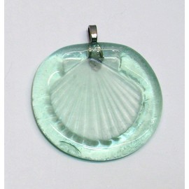 Seashell Upcycled Glass Coke Bottle Bottom Ornament Sun Catcher