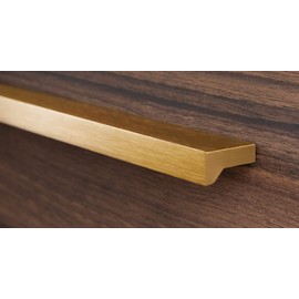 Gedotec Furniture Handles Made of Aluminium, 1 Piece Door Handles for Cupboards - Brushed Brass Including Mounting Material | ANGLE 0077 | LA: 96 mm | Handles for Kitchen Cupboards Cabinet Handles