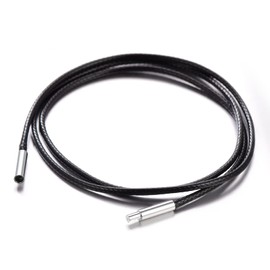 PROSTEEL Men's Necklace, Choker, Black, Thin, Simple, Waterproof, Sports, Pendant Chain, 0.08 inch (2 mm), 15.7 inches (40 cm), No engraving required, 2nd generation, 2 mm, black