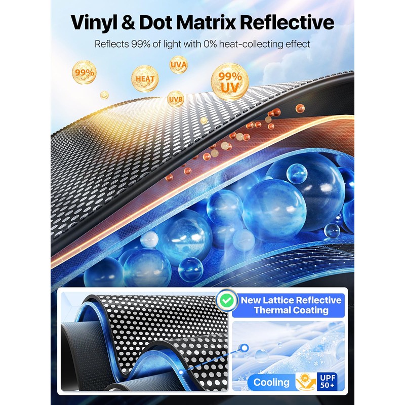 [2025 Upgraded] Nmoiss Car Windshield Sun Shade [Dot Matrix Reflective