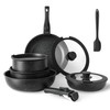Simple Deluxe 12 Pcs Non-Stick Cookware Set, with Black Granite