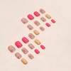 24Pcs Short Fake Nails Square Press On Nails Acrylic Nude
