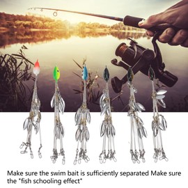 6Pcs Umbrella Rigs,Umbrella Fishing Rig Set with Sequin Fishing Rigs Lure for Fishing Bass Bait Lure