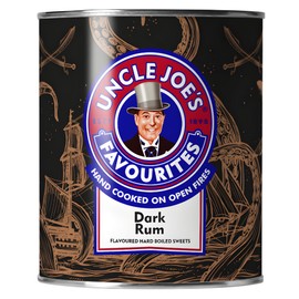 Uncle Joe’s Dark Rum Candy 120g Tin (4.23 Oz) | Non Alcoholic Rum Flavored Hard Candy | British Hard Boiled Sweets | Imported Traditional Gift Tin | Classic English Boiled Sweets from UK