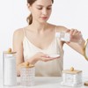 HOTUT 3PCS Cotton Pad Holder, Bathroom Jars Cotton Swab Box