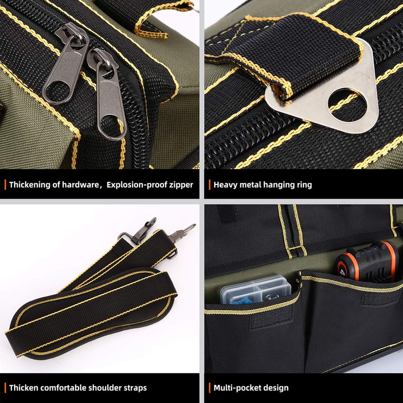 FASTECH 20-inch Wide Mouth Tool Bag with Water Proof Molded