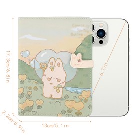 MilyaDE Cute Journal Notebook Kawaii Rabbit Diary Notebook Sketchbook Leather Cover Writing Notepad