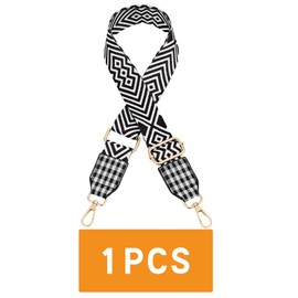 Traziewell Hand Bag Strap Black Replacement Straps for Bags Handbag Accessories Decoration Wide Bag Strap for Handbags with Check Pattern JD001316