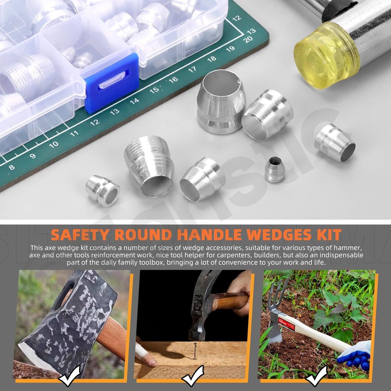 Tanstic 28Pcs Round Handle Wedges Hammer Handle Wedge Axe Handle