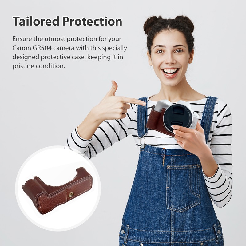 Digital Camera Bottom Protective Case PU Leather Camera Bag with