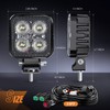 Nilight 2 PCS 3 Inch LED Pods Square 1500LM Built-in