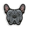 2 x 10cm Blue French Bull Dog Vinyl Stickers -