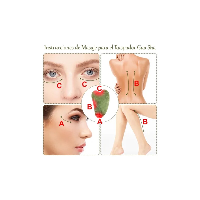 3pzs Belleza Facial Masaje Jade Rodillo De Cuarzo Guasha