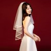 Tosenk Bride Veil, Bridal Headdress Veil with Comb, Short, Popular,