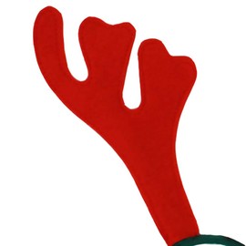 CHRISTMAS REINDEER ANTLERS FANCY DRESS ACCESSORY - RED REINDEER ANTLERS ON A GREEN HEADBAND WITH ATTACHED EARS - CHRISTMAS COSTUME ACCESSORIES RUDOLPH HEADBAND FANCY DRESS ACCESSORY (PACK OF 1)