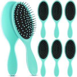 Nuenen 6 Pcs Wet Detangler Hair Brush Travel Dry Hair Brushes Detangling Hairbrush with Soft Bristles for Women Men Girls Boys (Green)