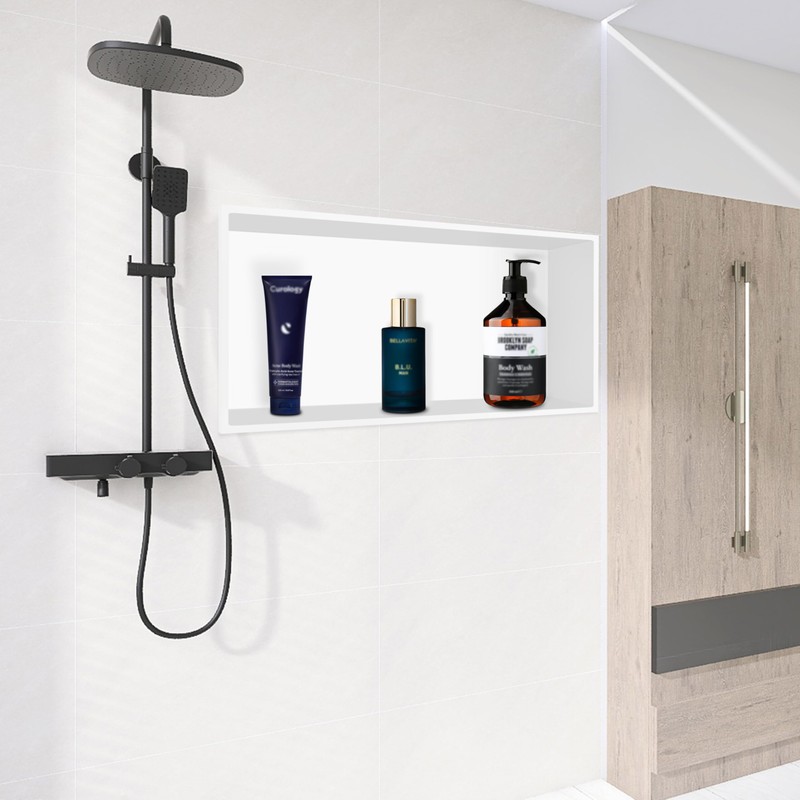 BATHFINESSE Shower Niche 24 x 12, White Niche for Shower