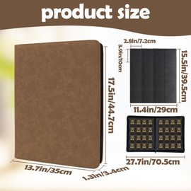 1000+ Pockets Trading Card Binder,16 Pockets Trading Card Binder Ringless Side Loading Trading Card Album Folder for TCG,MTG,Sports Cards(coffee)
