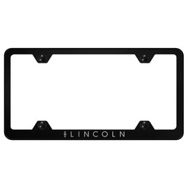 Au-TOMOTIVE GOLD Laser Etched Logo Stainless Steel Wide Body License Plate Frame for Lincoln (Black)