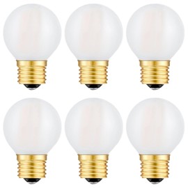 Beonllay LED Light Bulbs 40 Watt Equivalent E26 LED Bulb 4W Dimmable Frosted Globe Light Bulbs, 2700K Warm White G16.5 Light Bulb, 6 Pack