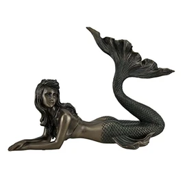 Veronese Design 7 5/8" Tall Mermaid Lying Down Statue Nautical Sculpture Figurine