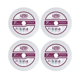 QUEFORET 3 Inch (75mm) Diamond Glass Cutting Discs 4pcs - Saw Blades for Glass Jade Crystal Wine Bottles, with 3/8 Inch (10mm) Arbor, for Mini Angle Grinder