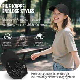 AOPREL Baseball Cap Men Women Waterproof Baseball Cap Breathable UV Protection Baseball Cap for Outdoor Activities Golf Tennis (DE/NL/SE/PL, Alphanumeric, One Size, Black)