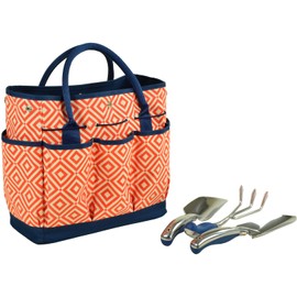 Picnic at Ascot Gardening Tote with 3 Stainless Steel Tools- Designed & Assembled in the USA