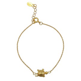 81stgeneration Gold Plated 925 Sterling Silver Bracelet for Women - Turtle Charm Bracelet with 925 Silver Chain - Best Friend Bracelets - Tortoise Accessories - Boho Jewellery for Teenage Girls