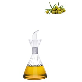 HAIZEEN 4 oz/125 ml Clear Glass Olive Oil Dispenser Bottle - Oil & Vinegar Cruet with Pourers and NO Funnel Needed - Olive Oil Carafe Decanter for Kitchen and BBQ Olive Oil Dispenser Bottle