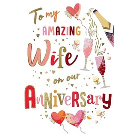 Avant Garde Studios Anniversary Card Amazing Wife - 9 x 6 inches