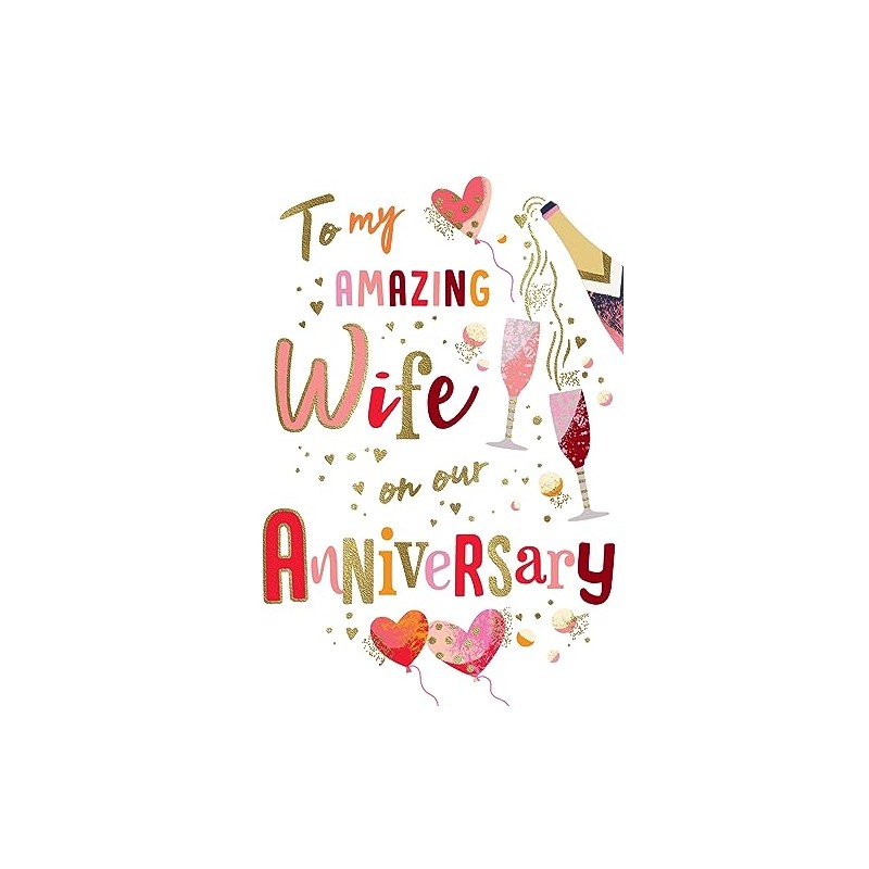 Avant Garde Studios Anniversary Card Amazing Wife - 9 x