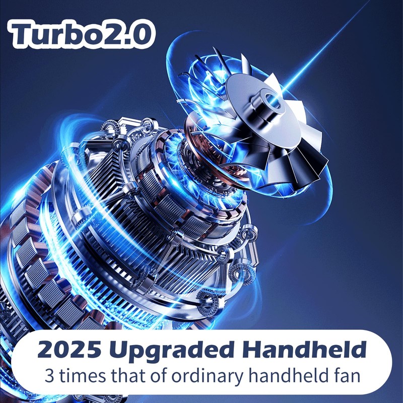 BCFHYK Portable Handheld Turbo Fan, 2025Upgraded Foldable Mini Personal Rechargeable