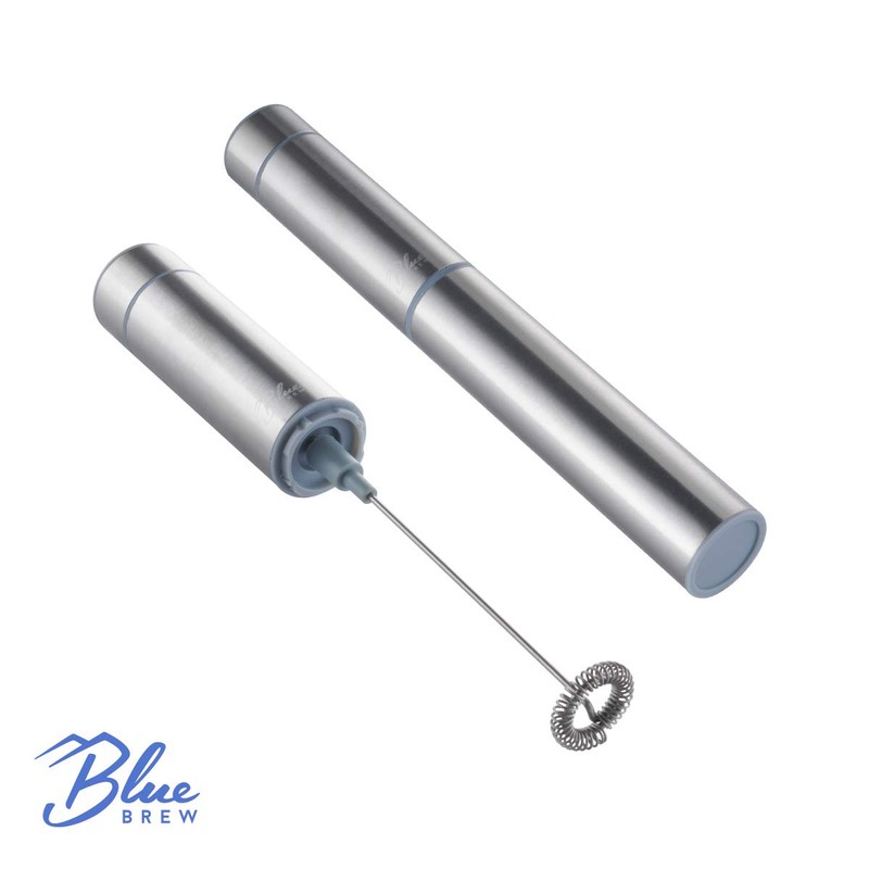 Blue Brew BB1006 Stainless Steel Electric Milk Frother, Handheld Foam