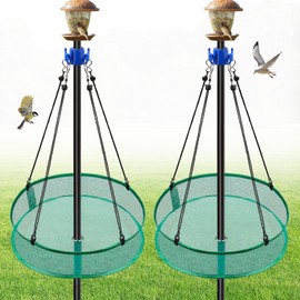 2Pcs Bird Seed Catcher Tray for Hanging Bird Feeder Platform, 4" Deep Birdseed Hoop for Hummingbird Feeders Bee Feeder Outdoor Garden Accessories (Green, 20inch)