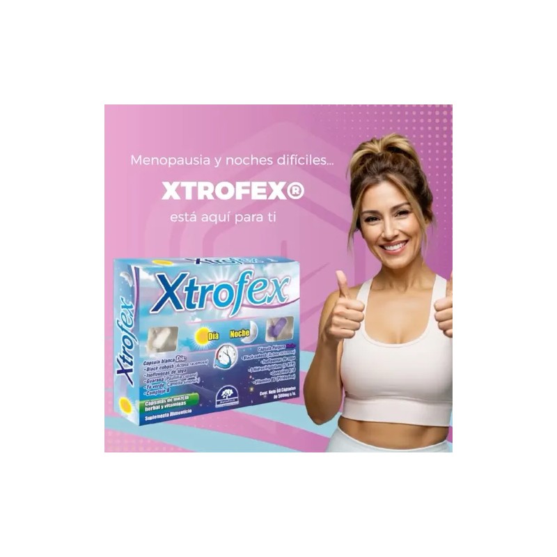 Xtrofex Día Y Noche Caja C/60 Capsulas Menopausia Sabor No