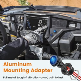 CamperXlite 20A Waterproof Rocker Toggle Switch 12-24V SPST Switch Motorhome, 3 Pin & 14AWG Cable & Blue LED, Aluminium Rocker Switch for Caravan, Marine, UTV, Boat, Yacht, Motorcycles, Trailer, Pack