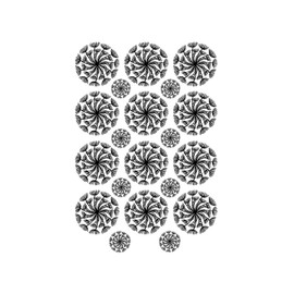 Captive Decals Dandelion Swirls 12 pcs 1" Black Fused Glass Decals