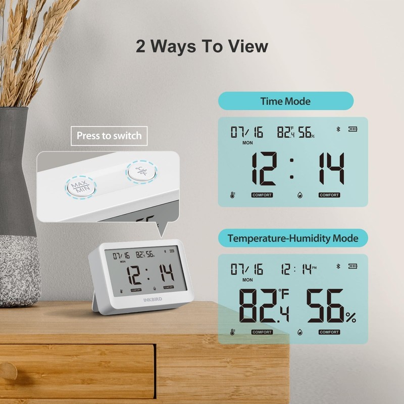 INKBIRD ITH-21-B Bluetooth Thermometer Hygrometer, Indoor Temperature Humidity Sensor with