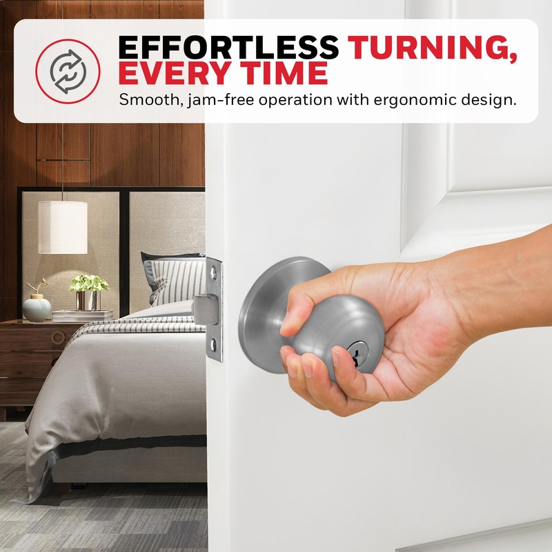 Honeywell 8101301 Classic Entry Door Knob, Satin Nickel