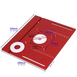 KETIPED Aluminium Router Table Insert Plate,Woodworking Benches Router Flip Plate W/Miter Gauge Guide Aluminium Fence Sliding Brackets,Multifunctional Trimming Engraving Table,MG-054RD