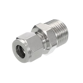 PATIKIL 1/2NPT x 10mm 304 Stainless Steel Compression Tube Fitting, Double Ferrules Compression Tube Fitting Straight Adapter Connect