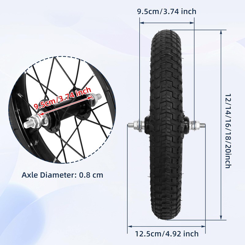 Exceedhub 20 Inch Kids Bike Front Wheels Replacement with Solid