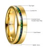 NUNCAD 6mm Men's Gold Tungsten Wedding Band Inlaid with Crushed