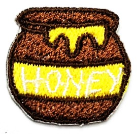 Umama Patch Set of 3 Mini Brown Honey Jar Applique Patch Cute Honey Bee Embroidered Iron On Patches Craft Decorative Repair Logo Fabric Jeans Jackets Shoes Caps Bags