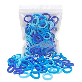 100 Pack Blue Color Nylon Small Hair Ties Toddlers Baby Girls' Hair Elastics
