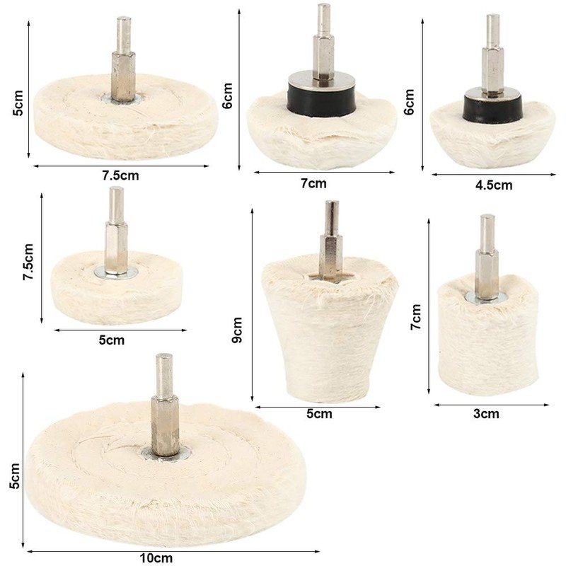 7Pcs Polishing Wheel Set Felt Polishing Buffing Wheel Pad Mop