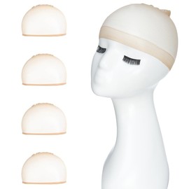 Yamel HD Wig Caps Black 4 pieces Stretchy Nylon Wig Caps for Women Men